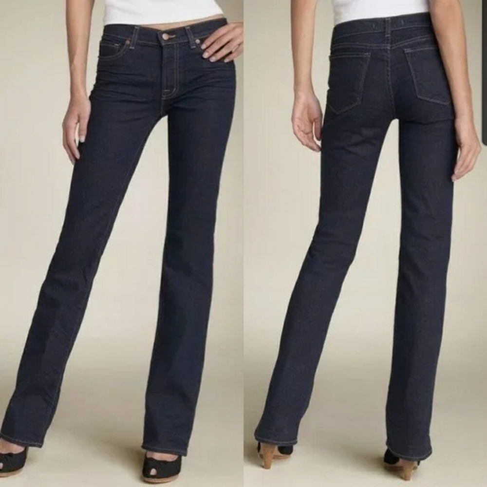 J Brand Straight Leg Mid Rise Dark Wash Jean